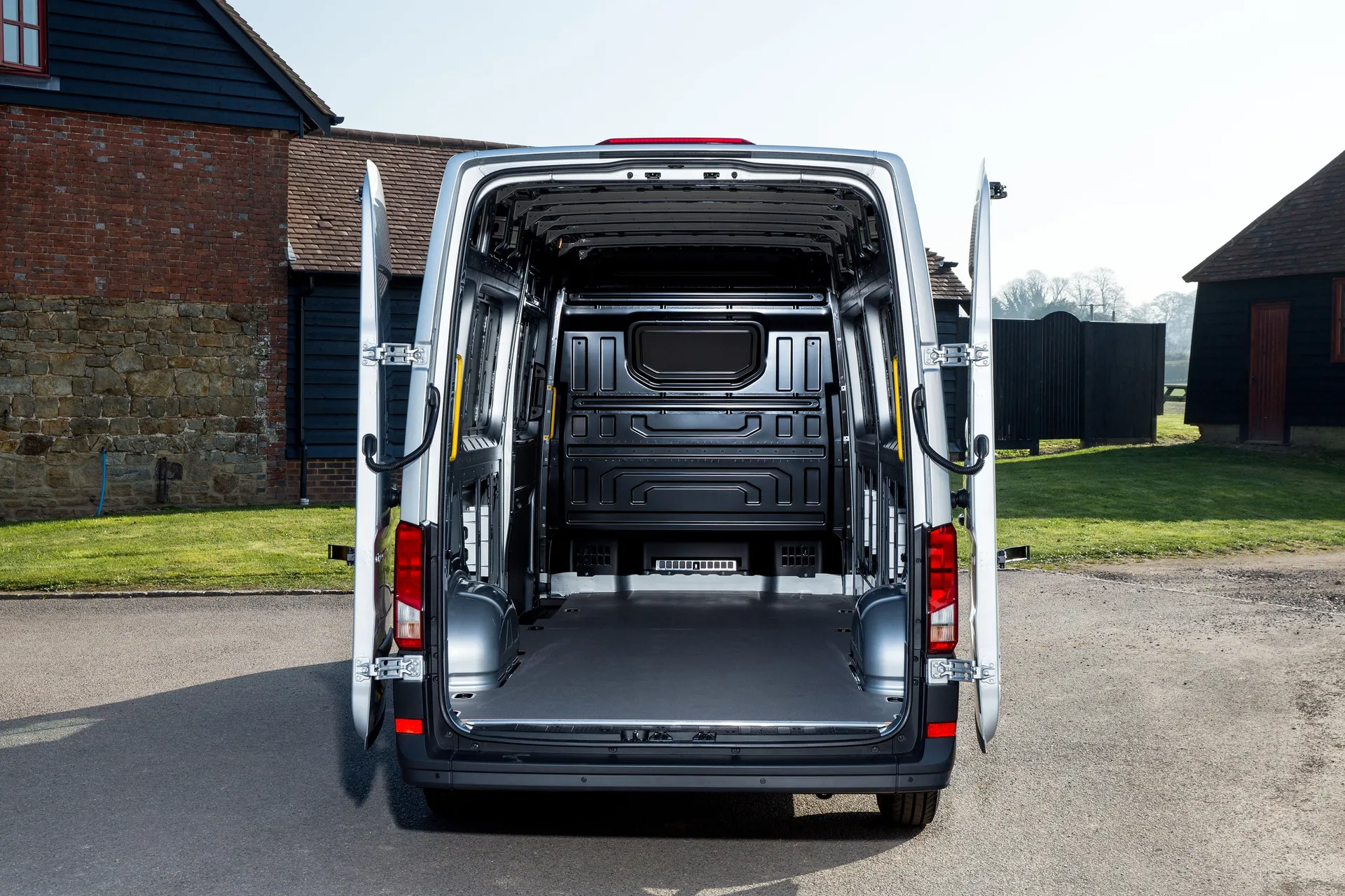 Volkswagen Crafter Review 2023: exterior rear photo of the Volkswagen Crafter load space