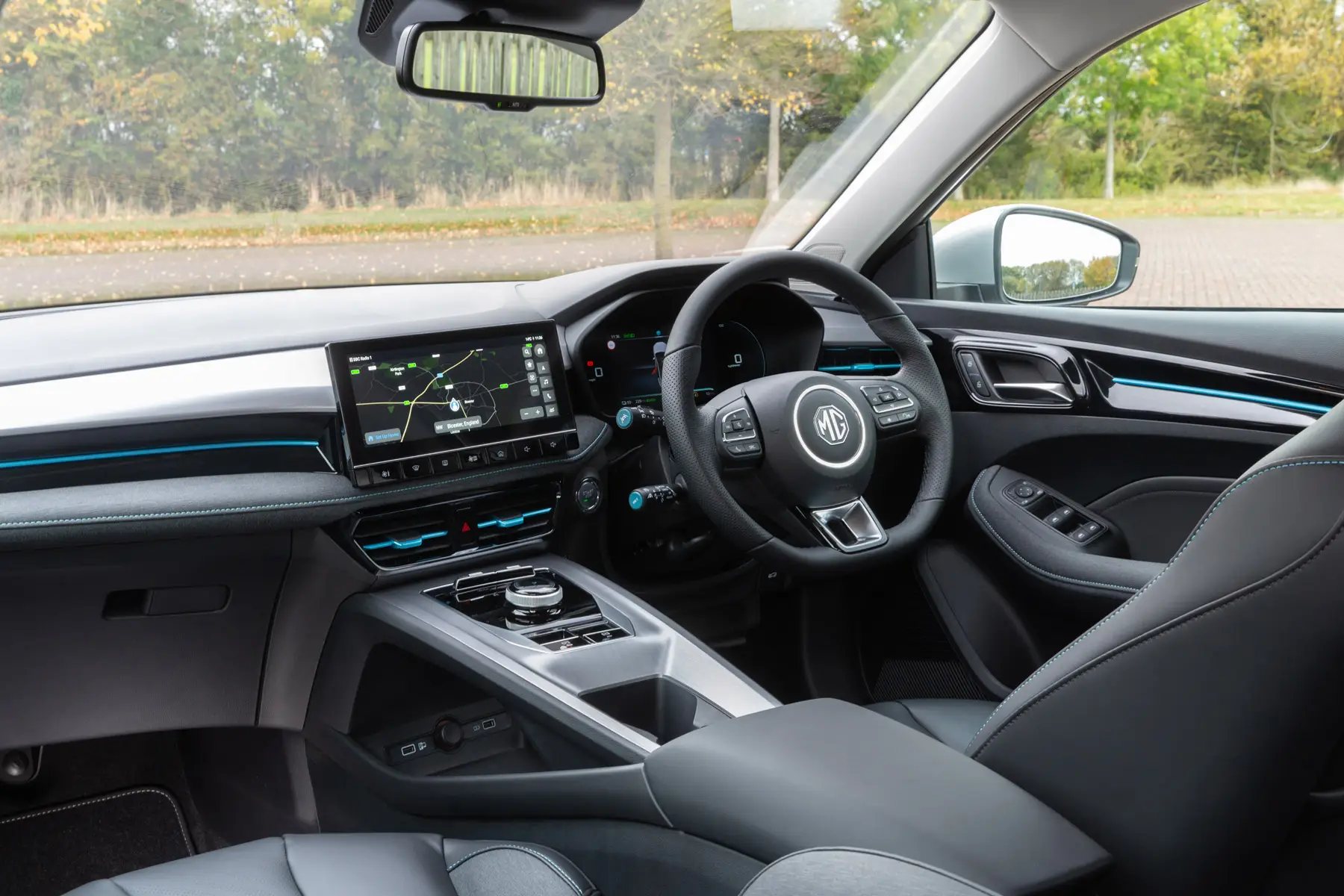 2023 MG5 EV Review: interior front seats and infotainment