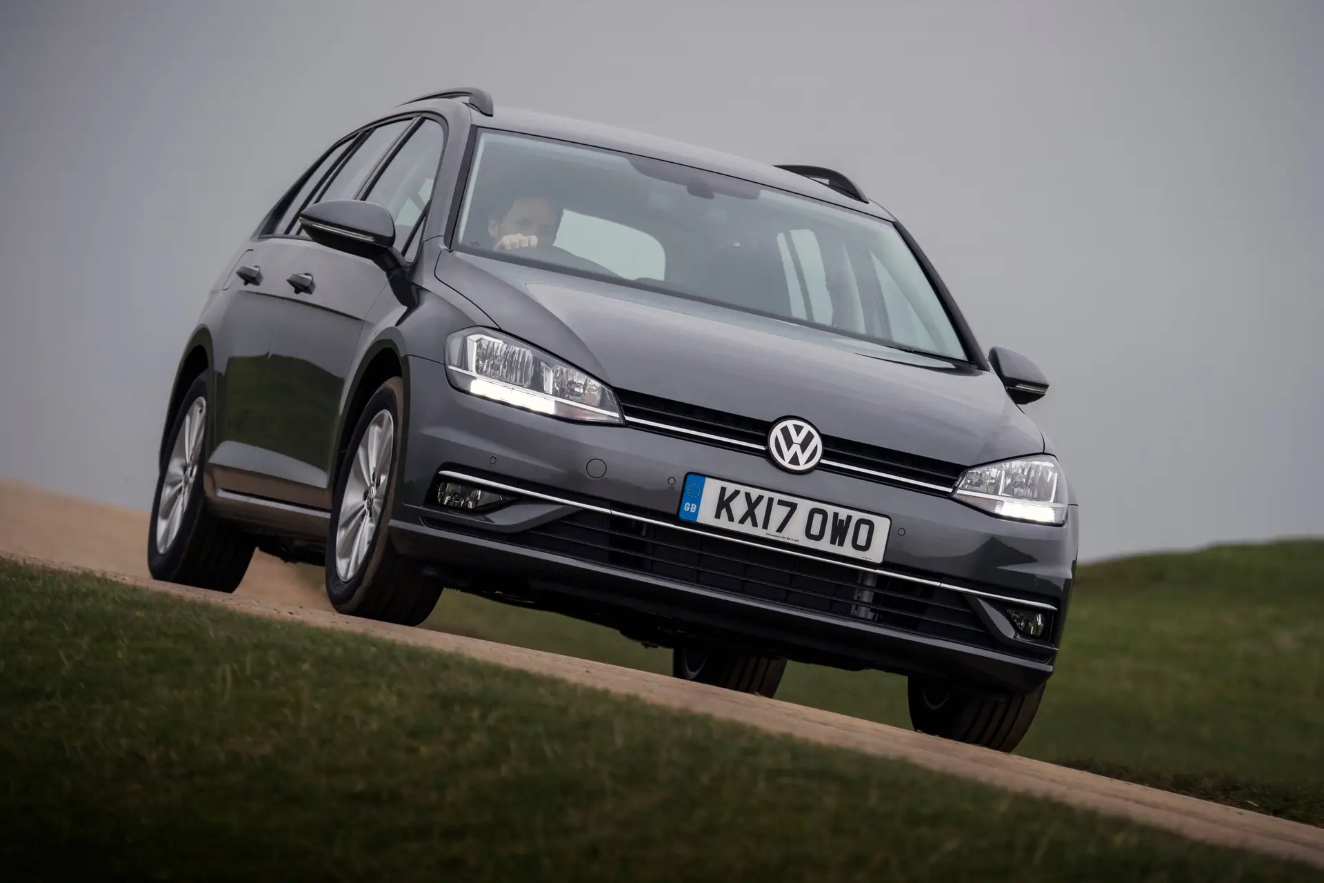 Volkswagen Golf Estate (2015-2020) Review: Exterior front three quarter photo of the Volkswagen Golf Estate on the road