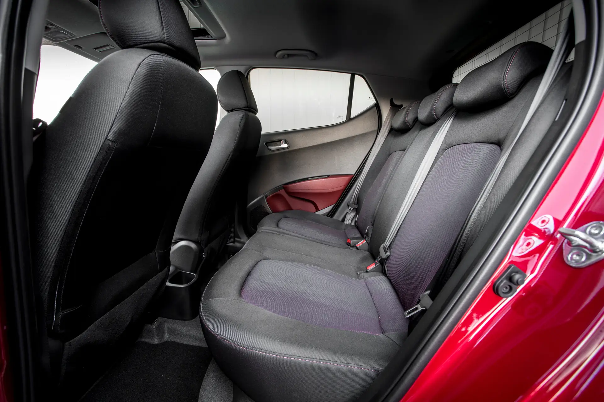 Hyundai i10 (2014-2020) Review: interior close up photo of the Hyundai i10 rear seats