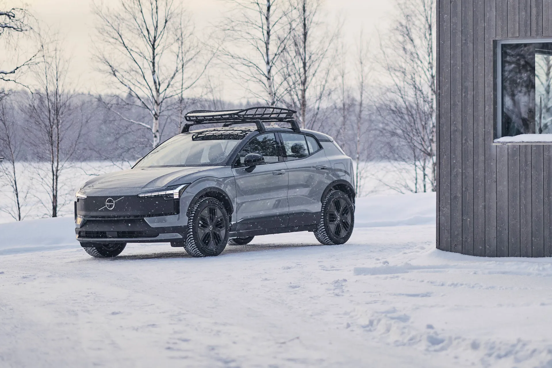 Volvo EX30 Cross Country Review: profile scandi winter