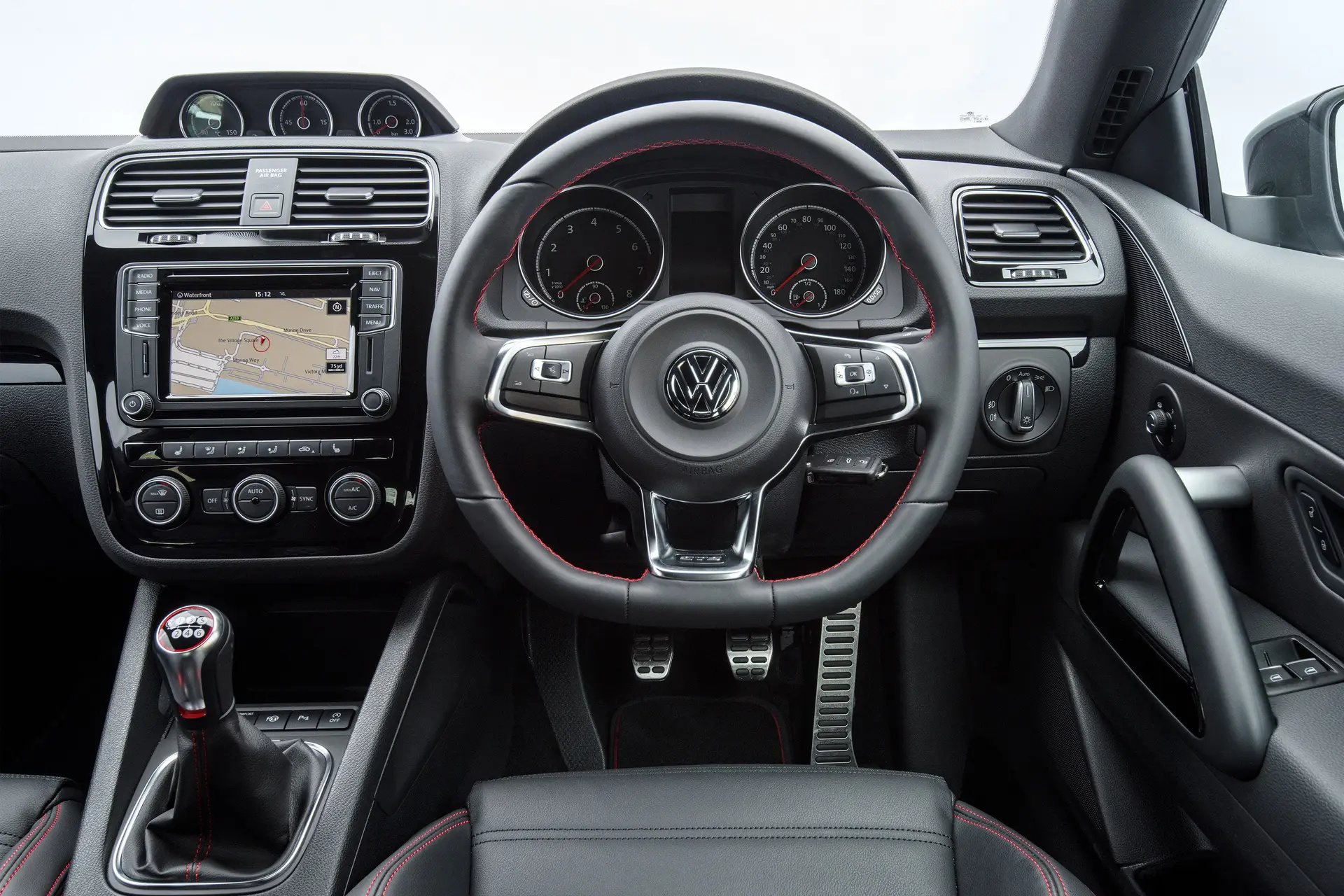 Volkswagen Scirocco (2008-2018) Review: interior close up photo of the Volkswagen Scirocco dashboard