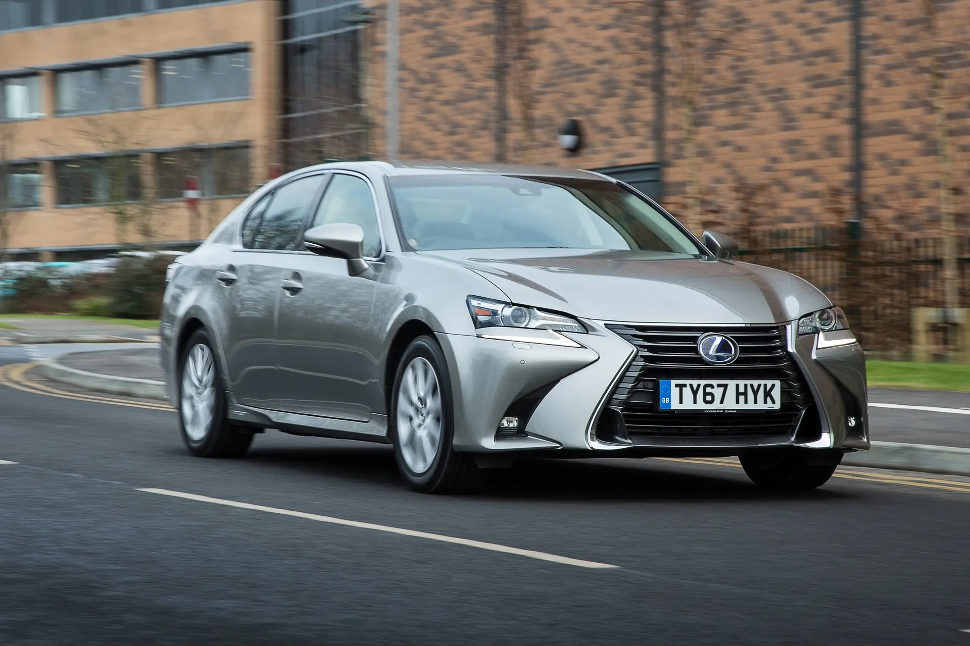 Lexus GS (2012-2018) Review: exterior front three quarter photo of the Lexus GS on the road