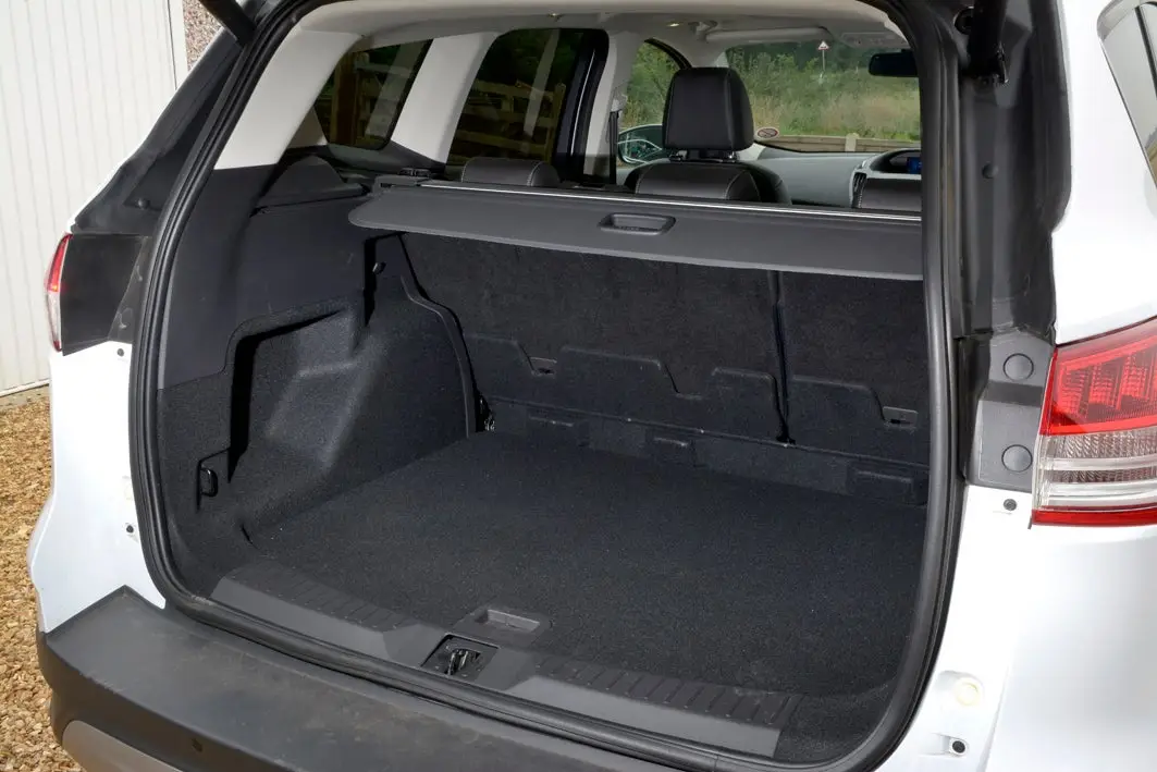 Ford Kuga (2013-2020) Review: interior close up photo of the Ford Kuga boot space