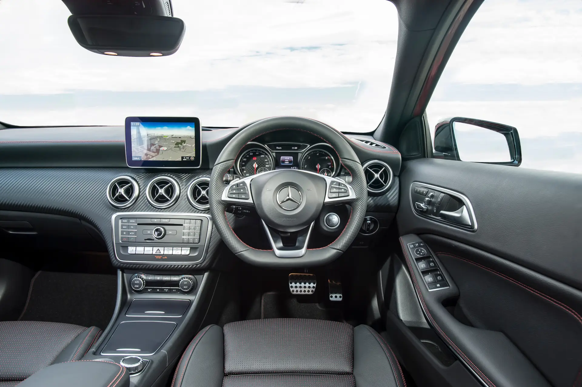 Mercedes A-Class (2012-2018) Review: Interior close up photo of the Mercedes-Benz A-Class dashboard