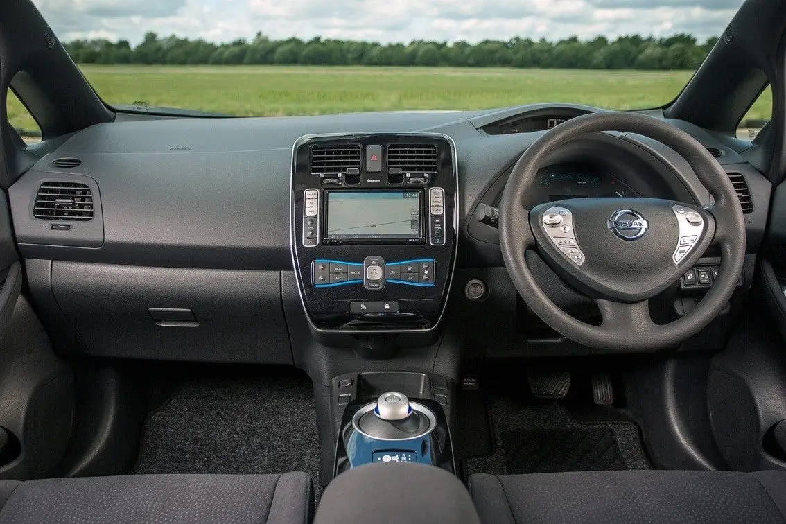 Nissan Leaf (2011-2018) Review: interior close up photo of the Nissan Leaf dashboard