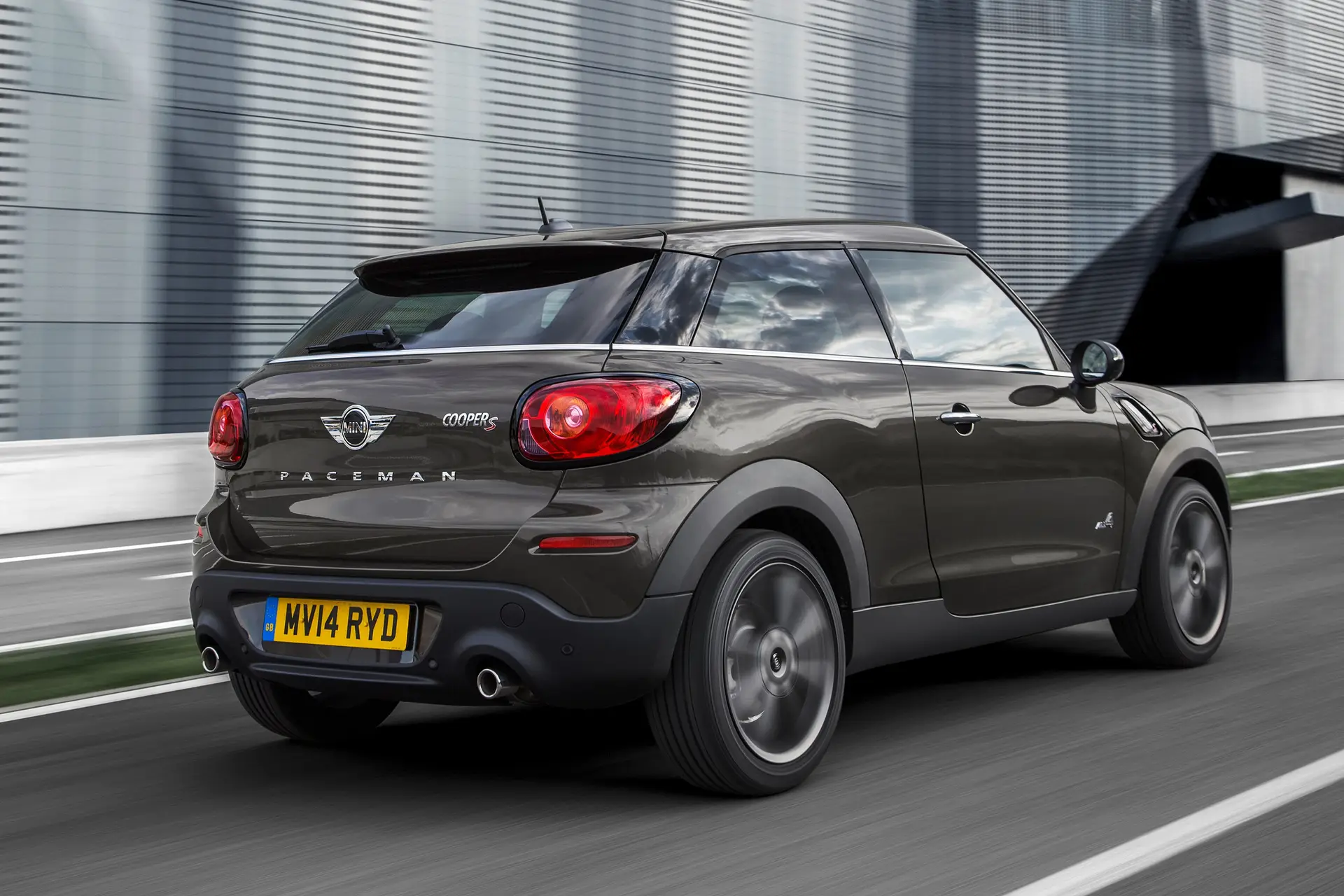 MINI Paceman (2013-2016) Review: exterior rear three quarter photo of the MINI Paceman on the road