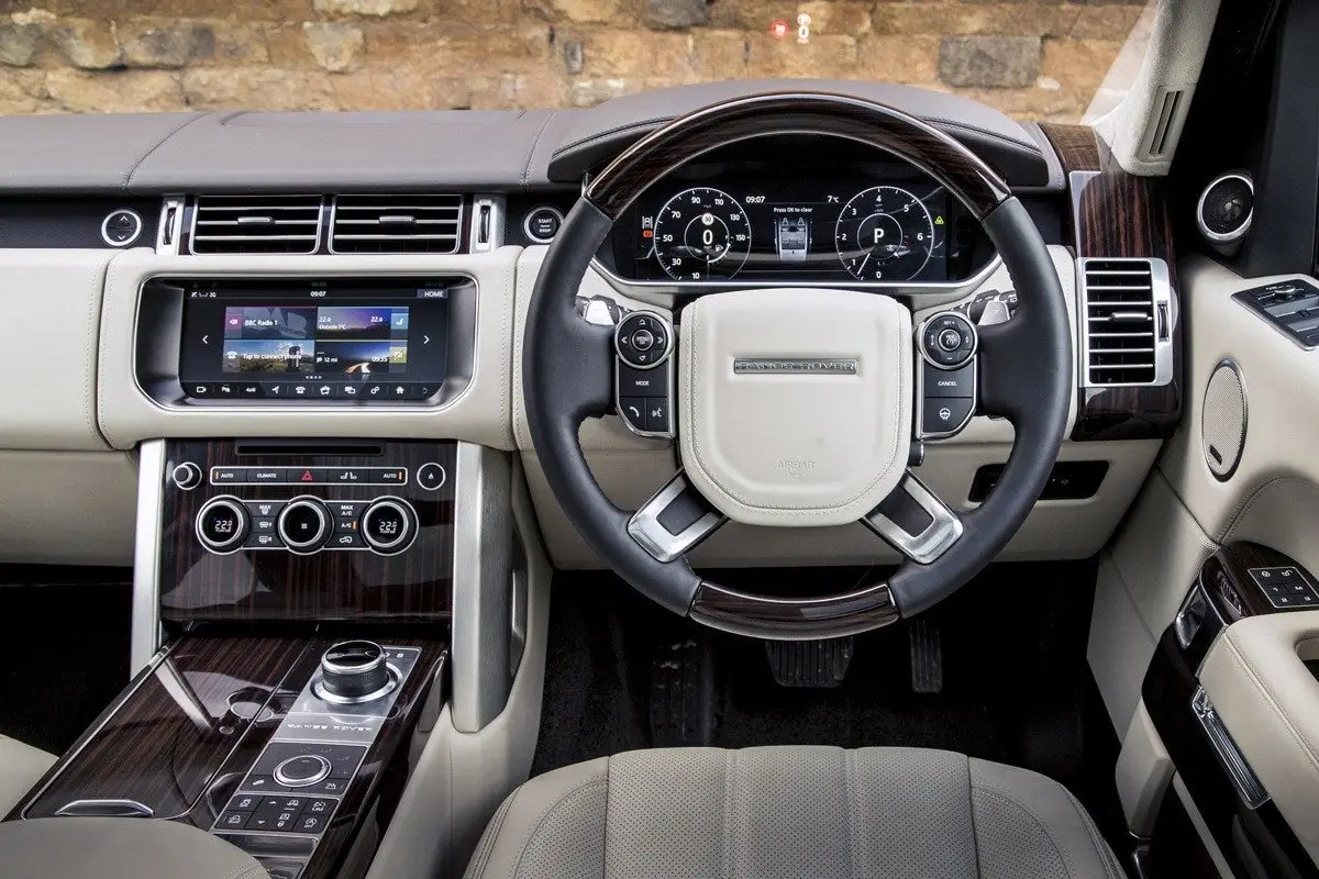 Range Rover (2013-2022) Review: interior close up photo of the Range Rover dashboard