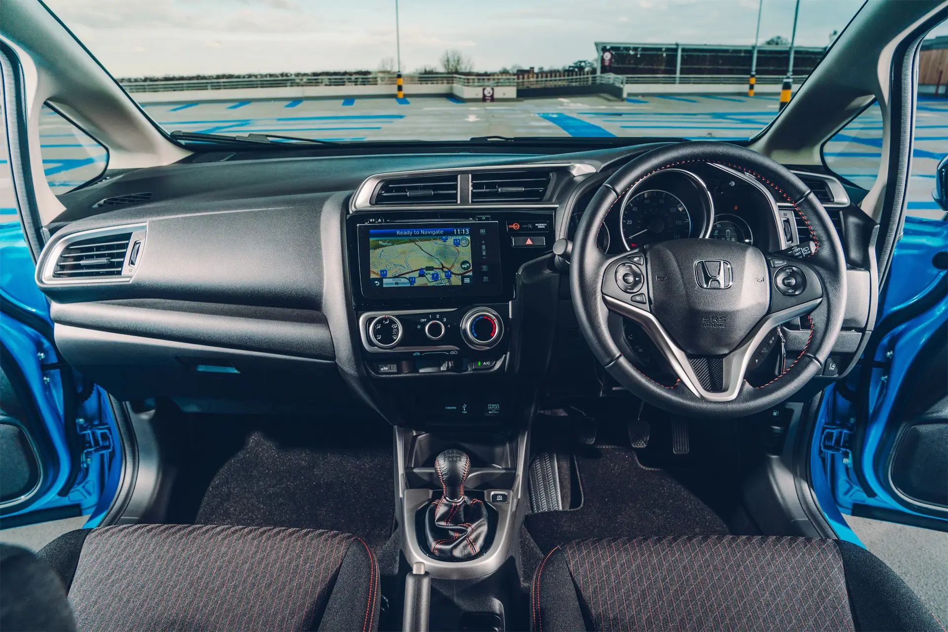Honda Jazz (2015-2020) Review: interior close up photo of the Honda Jazz dashboard