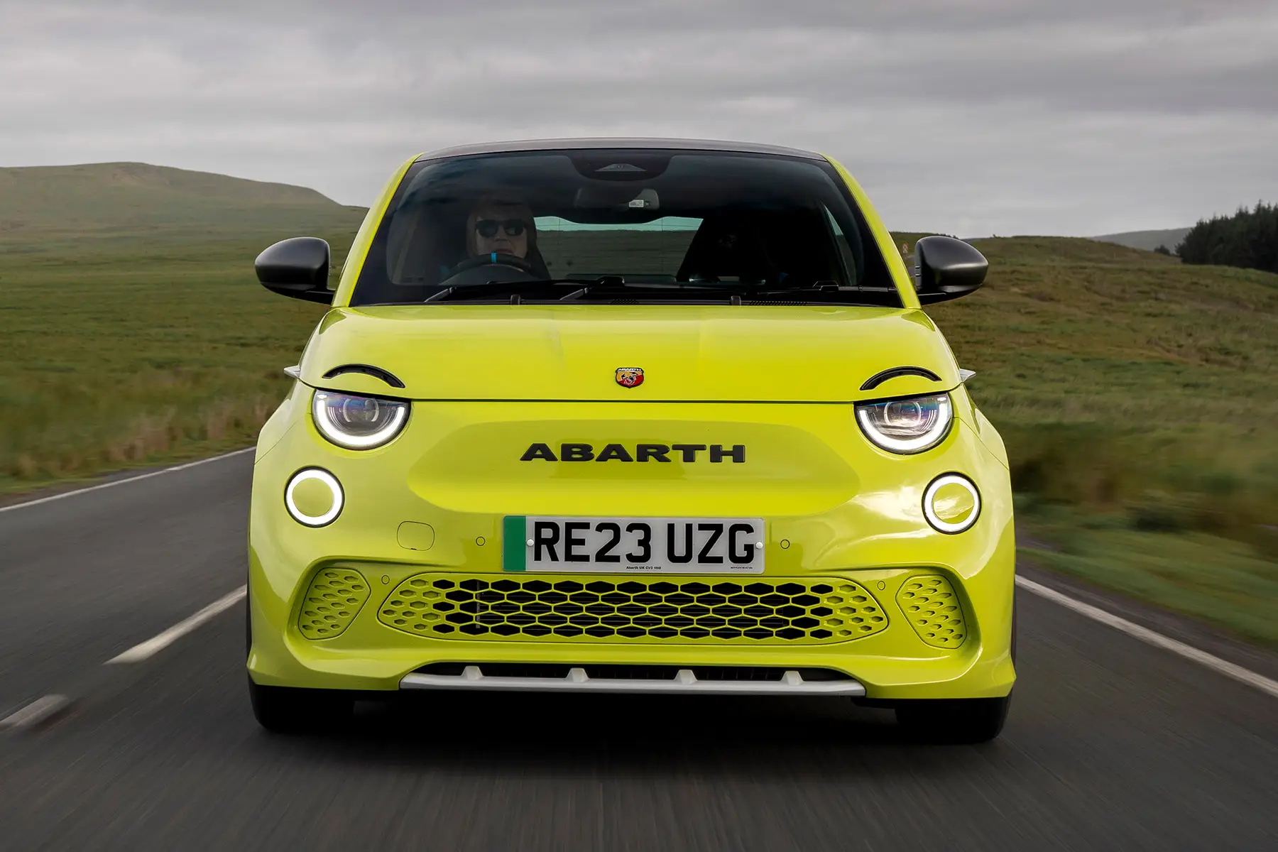 Abarth 500e Review 2023: front dynamic
