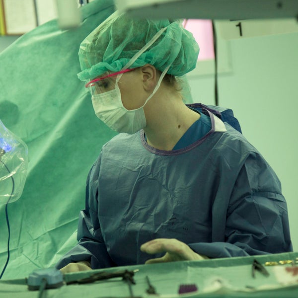 Robot-geassisteerde blaasoperatie met da Vinci operatierobot.