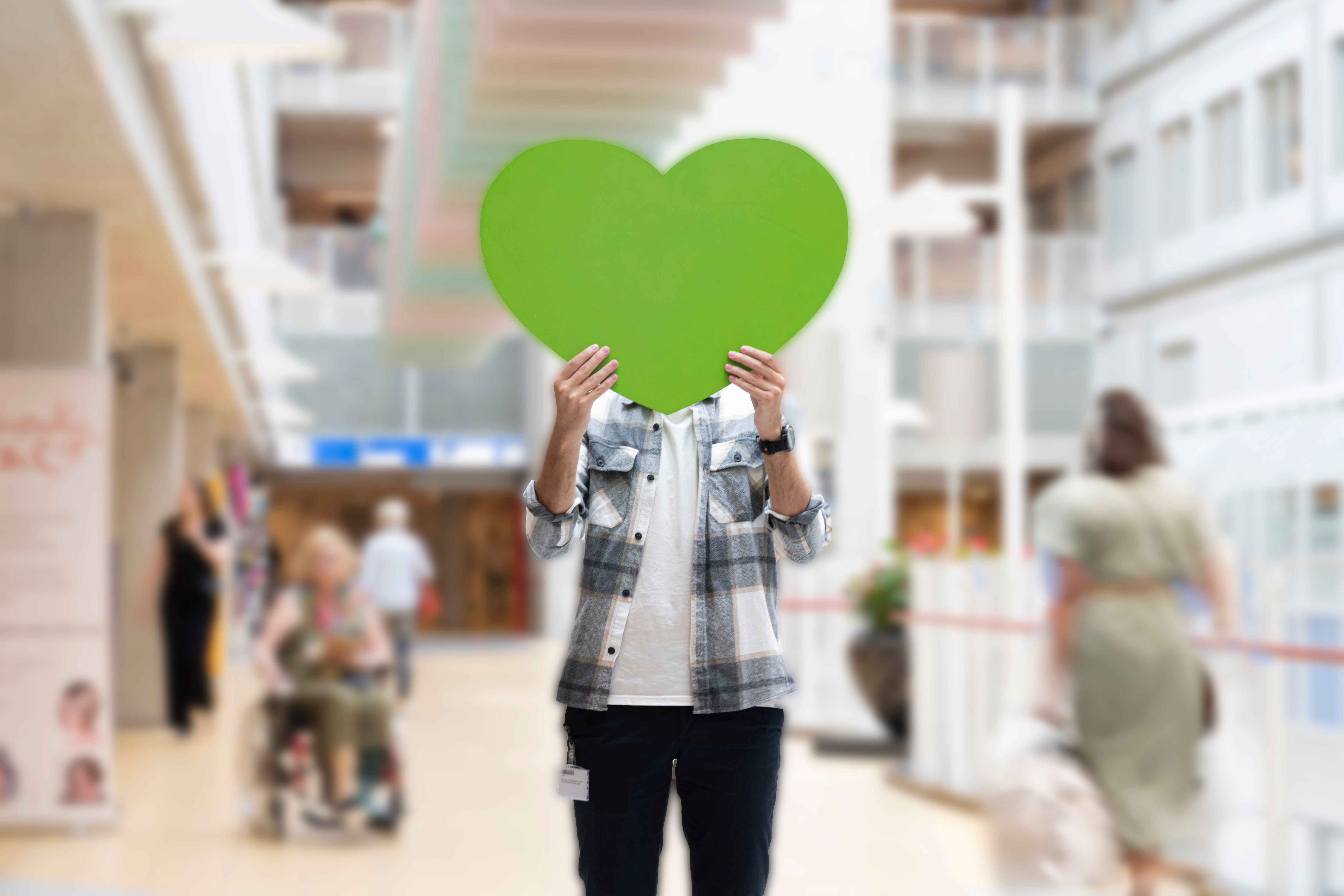 Een groen hart in het UMC Utrecht.