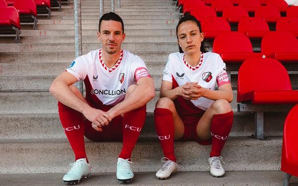 Nick Viergever en Marthe Munsterman, spelers van FC Utrecht