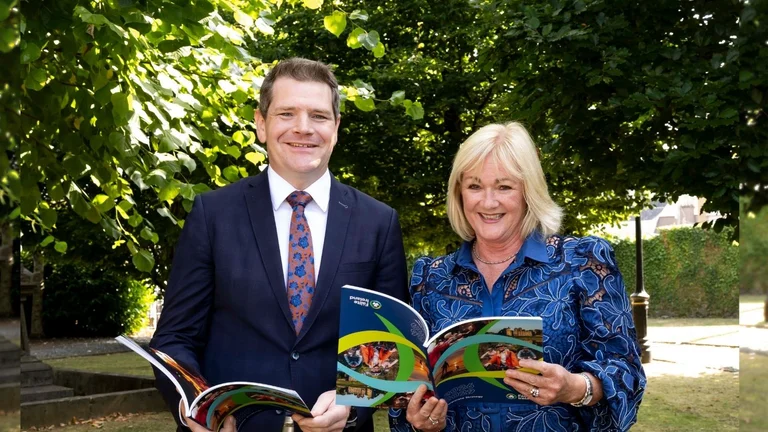 Minister for Enterprise, Tourism and Employment, Peter Burke TD, and Ruth Andrews, Chairperson of the Fáilte Ireland Authority, at the launch of Fáilte Ireland's Corporate Strategy 2026–2029.