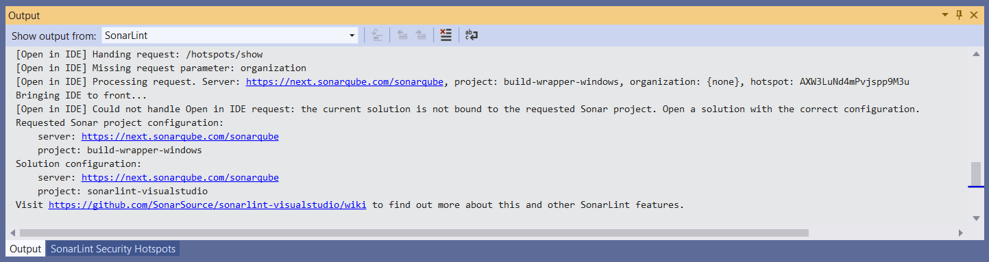 The error output will give you more information about the failure related to the hotspot.