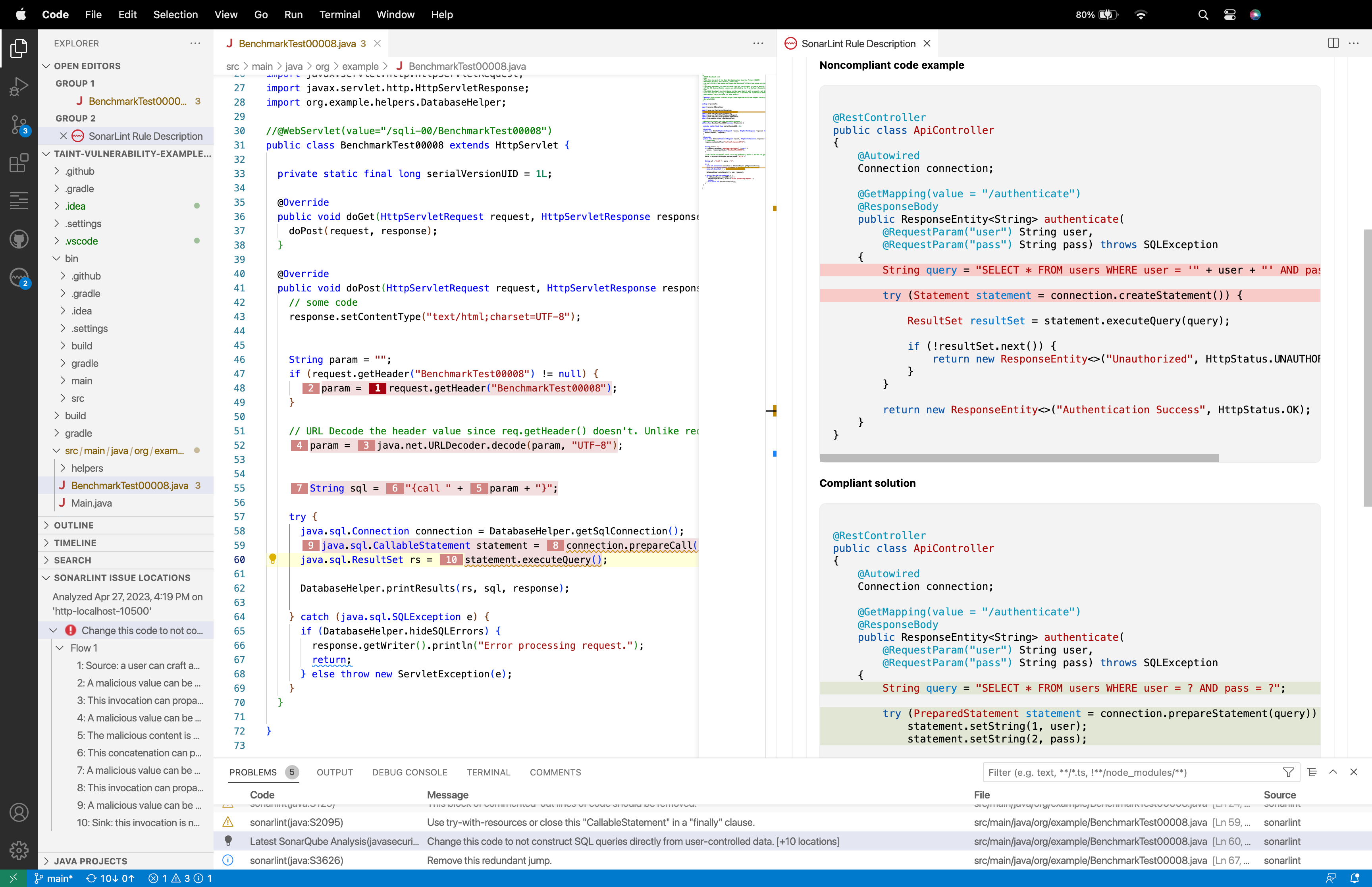 The SonarLint Rule Description tab will give you lots of information to help you fix your issue.