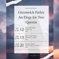 Image showing title of concert series and list of performance dates against the background of a stormy sky and tall ship.