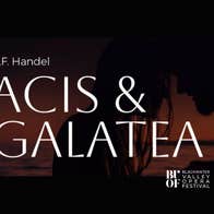 Acis and Galatea St Carthage’s Cathedral BVOF 2026, Dark poster with white text