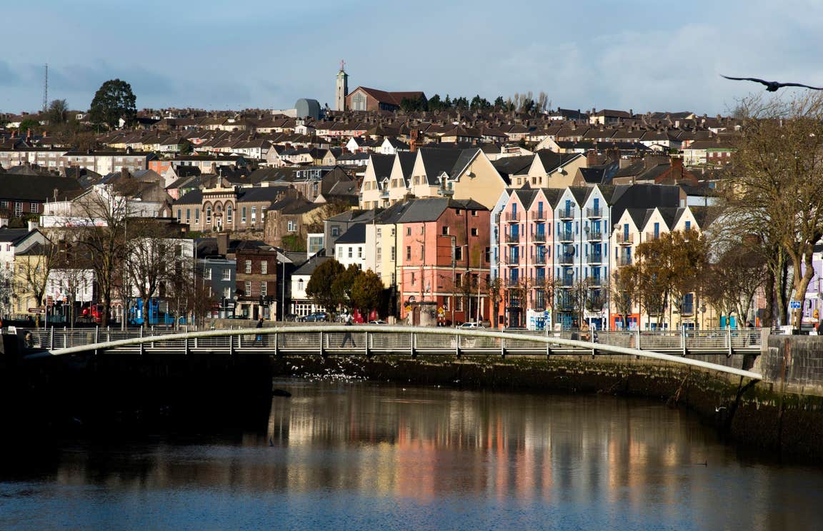 Colourful houses behind Shandon Bridge, Cork City