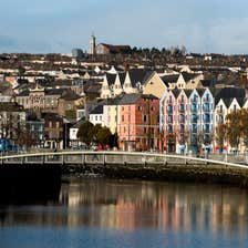 Colourful houses behind Shandon Bridge, Cork City