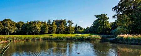 A view over a lake towards the fairways of Luttrellstown Castle Golf Club