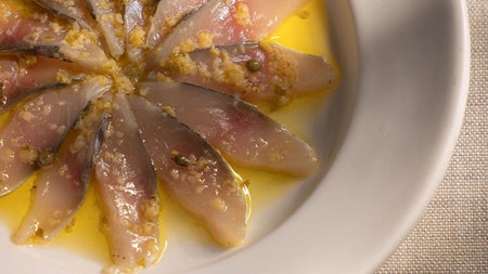 A dish from the menu at Comet plated up in the shape of a flower