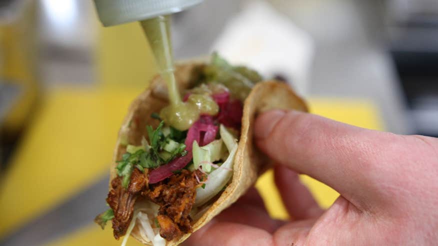 Chad Byrne making a taco at Hungry Donkey, Killarney, Kerry