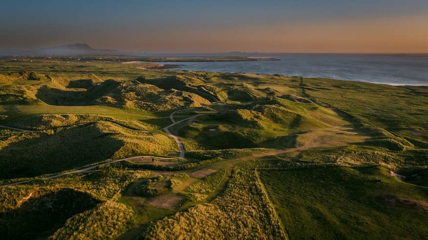 Aerial view of Carne Golf Course in Co Mayo
