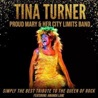 Simply the Best Tina Turner Tribute show, a woman in a gold dress singing