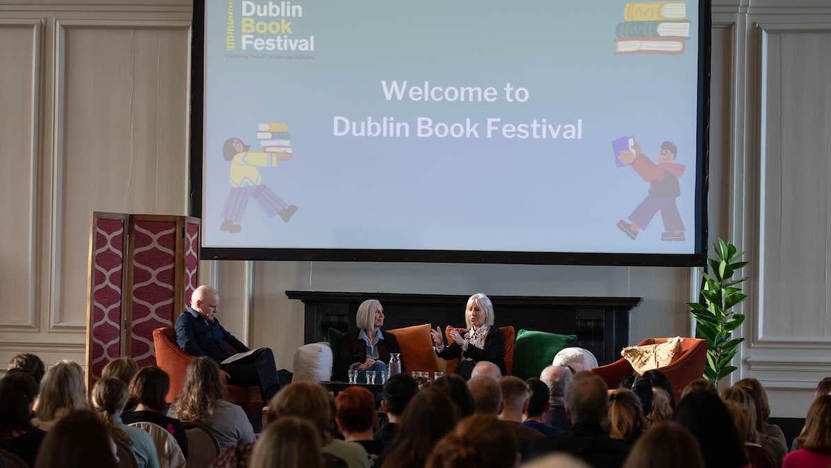 Image of authors Marie Cassidy, Gill Perdue and Andrew Hughes at Dublin Book Festival 2025