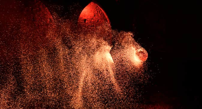 fire show at Belvedere House Gardens and park