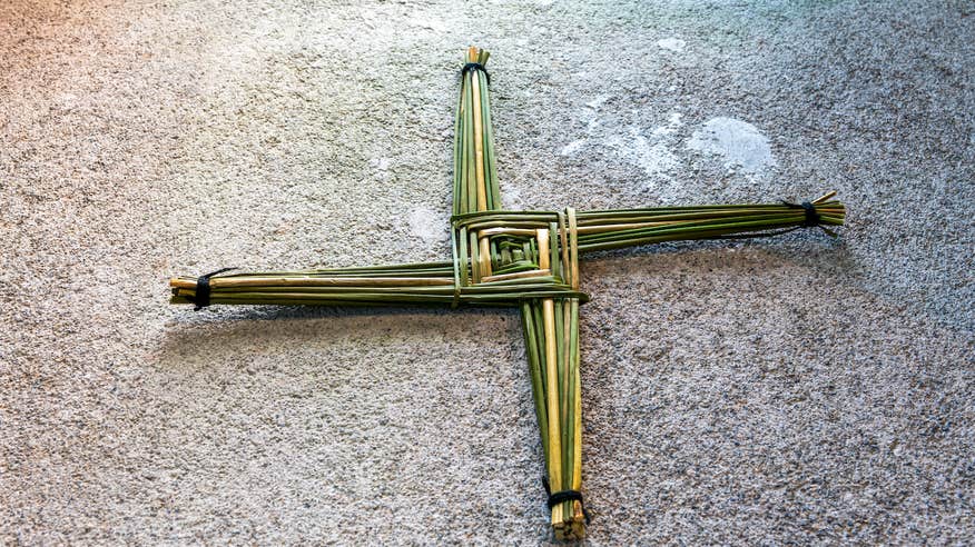 A handmade St Brigid's Cross