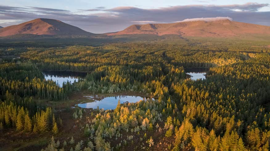 Aerial view of Wild Nephin National Park in Mayo