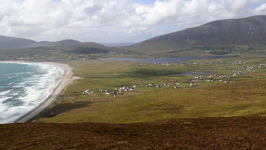 Keel Beach and village on Achill Island