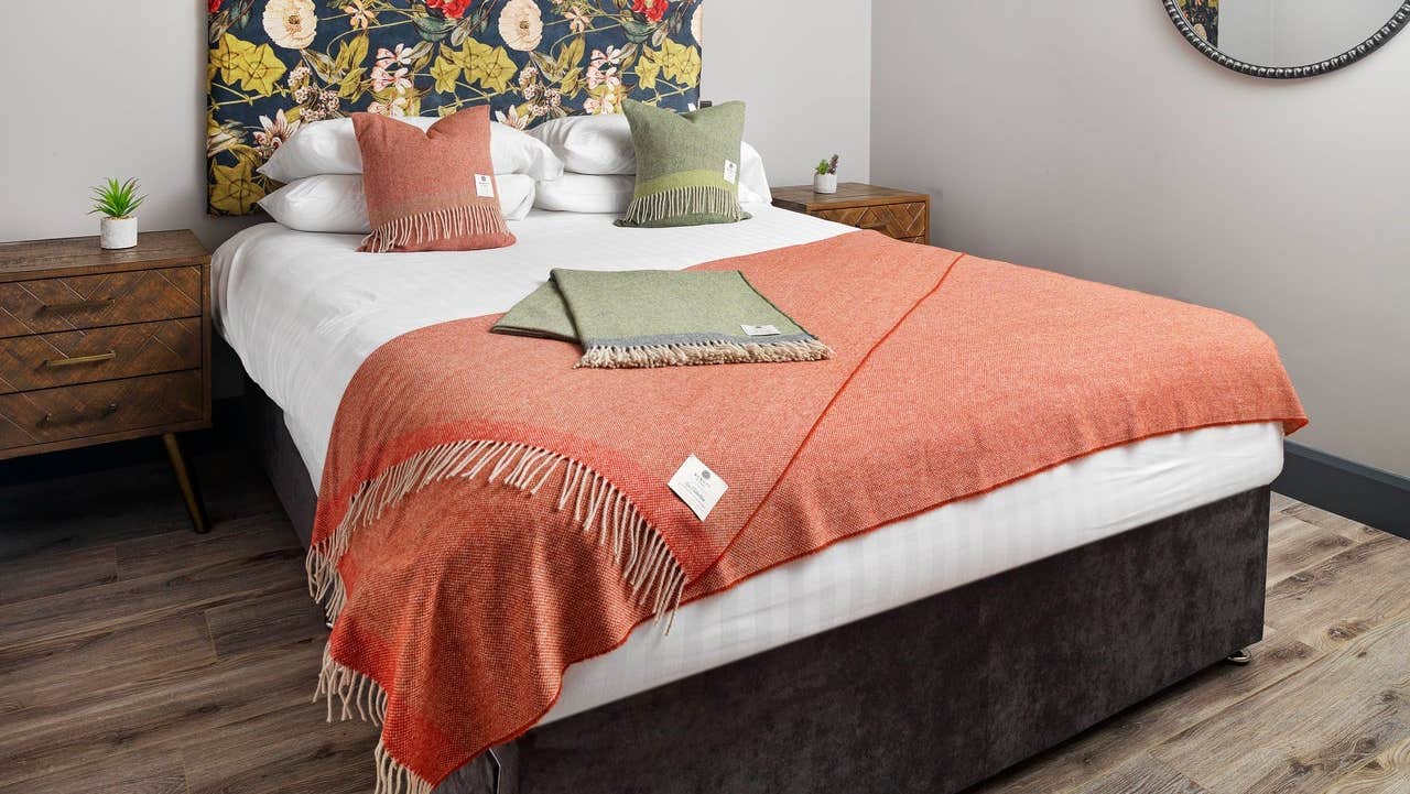 A selection of bedroom throws from McNutt of Donegal