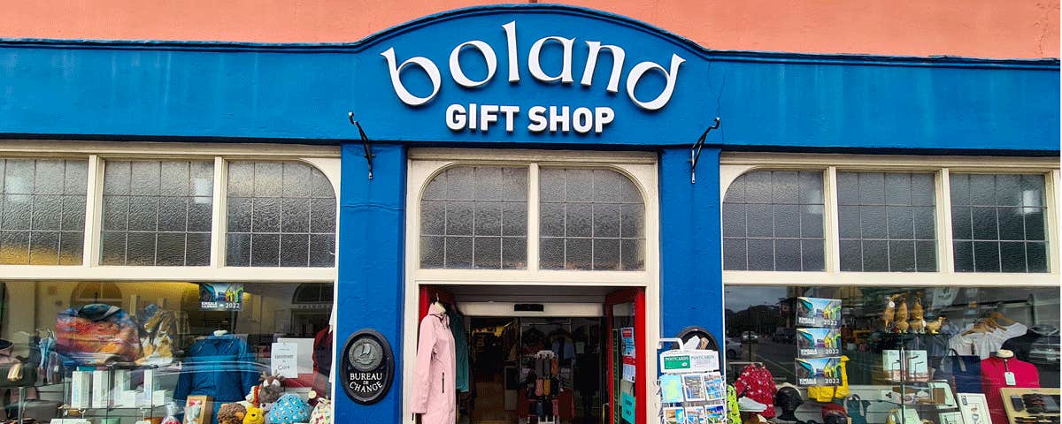 Boland gifts shop front in Kinsale