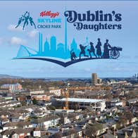 Kellogg’s Skyline Tour – Dublin’s Daughters! A view of roofs over a city on a bright day.