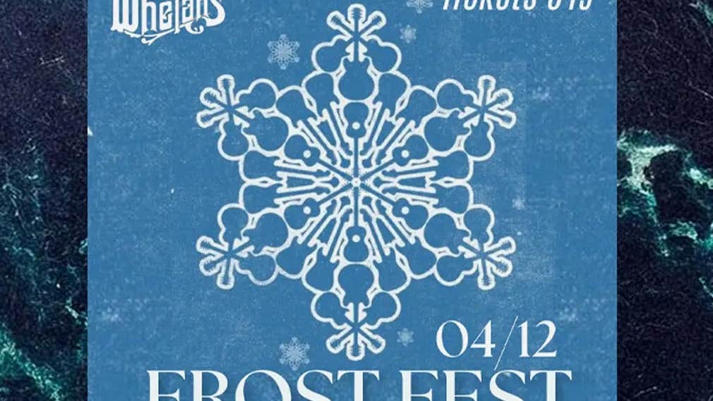Poster for Frost Fest in blue and white with snowflake