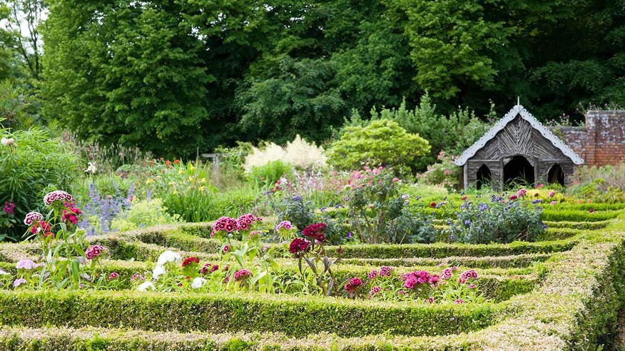 Colourful gardens with hedges and flowers in Beauliey House Drogheda County Louth