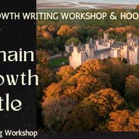 Hooks and Reels Samhain poster with distant picture of a sprawling castle surrounded by autumn trees
