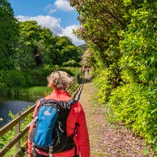 A woman walking along Mount Melleray Abbey in Co Waterford