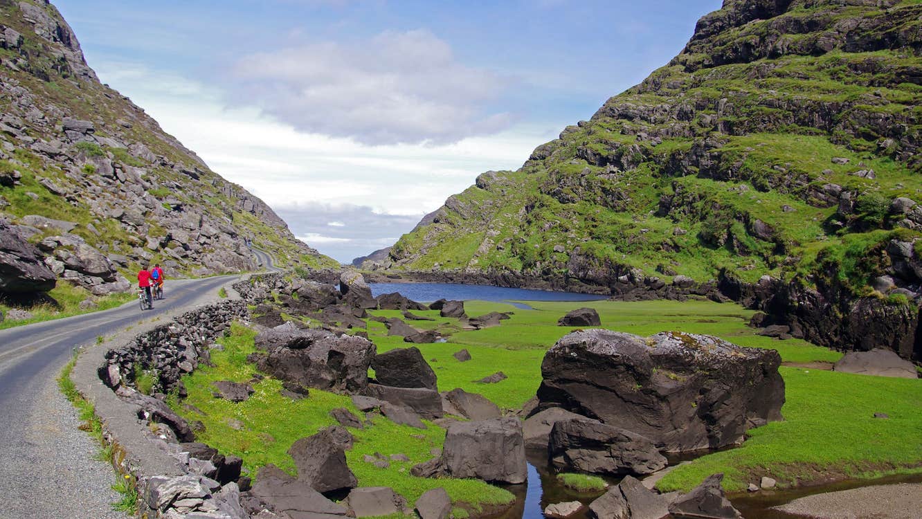 People cycling the Gap of Dunloe in Kerry