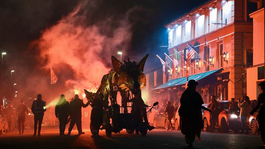 parade in longford town at dead of night festival