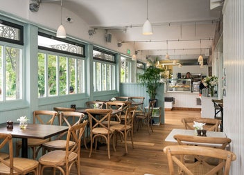 View of the inside seating area of the People's Park Café