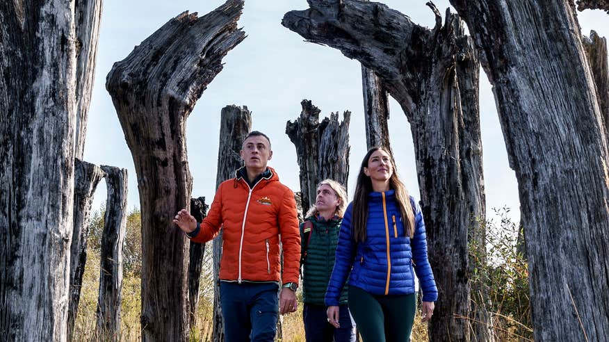 People walking through Lough Boora Discovery Park in Tullamore, Co Offaly