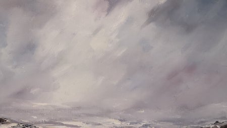 A fine art painting by Eithne Ryan called Purple Haze on display at The Doorway Gallery