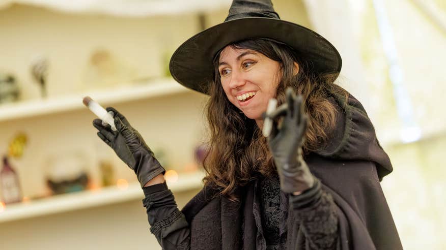 A performer at the 2025 Witches and Wizards Festival in Co Kilkenny