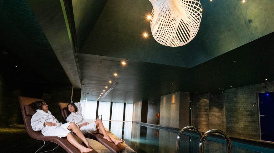 Two women in the spa at The Marker Hotel in Dublin city