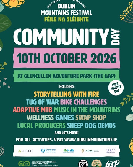 Community Day at Glencullen Adventure Park, October 10th, 14:00 to 17:00.