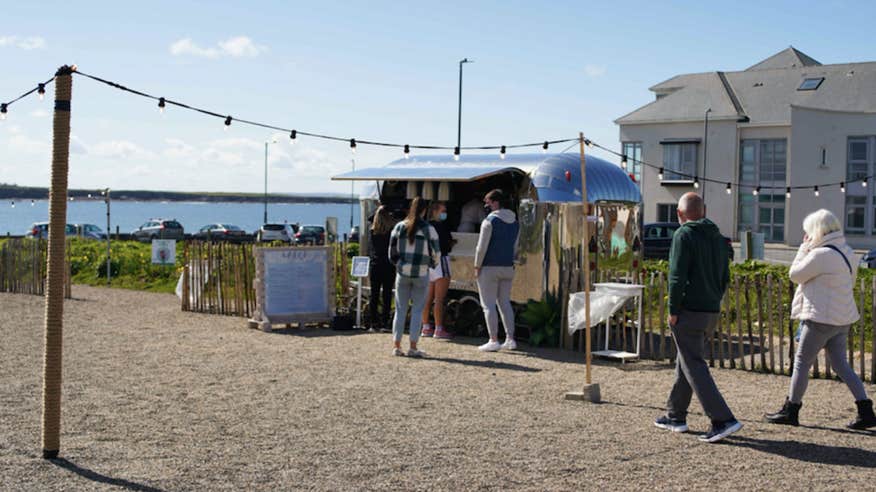 People ordering food from Catch at Armada, County Clare